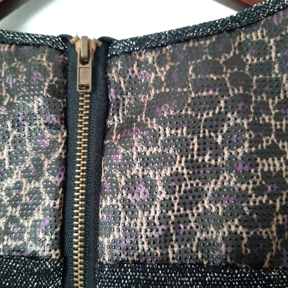 Shimmery Sparkling Sexy Zip Up Black Dress - Picture 5 of 7